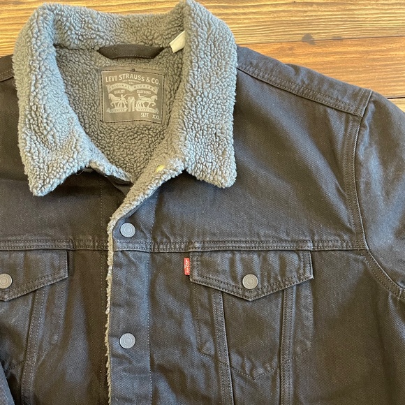 Levi’s Sherpa Trucker Jacket | Duvall Denim (Black) | XXL - Picture 3 of 6
